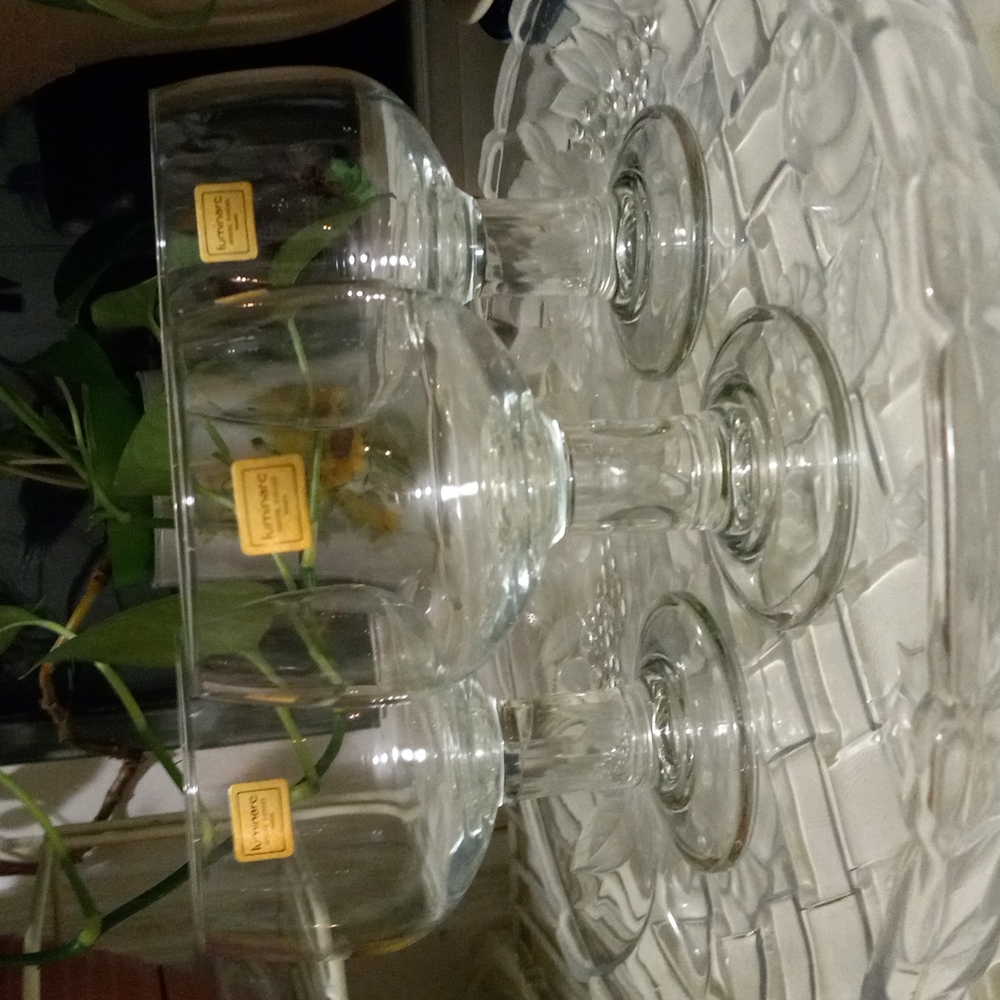 Luminarc Verrerie D'Arques France Crystal Goblets Set of Three, 6 Oz.